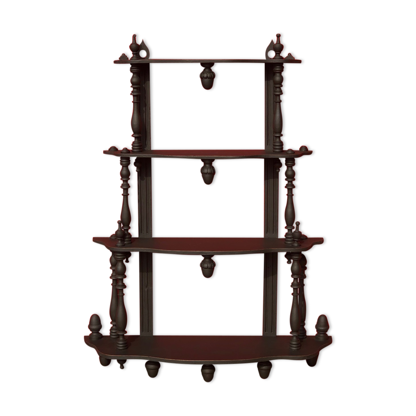 Wooden shelf, 4 trays