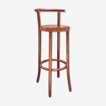 Chaise haute de bar en bois courbé