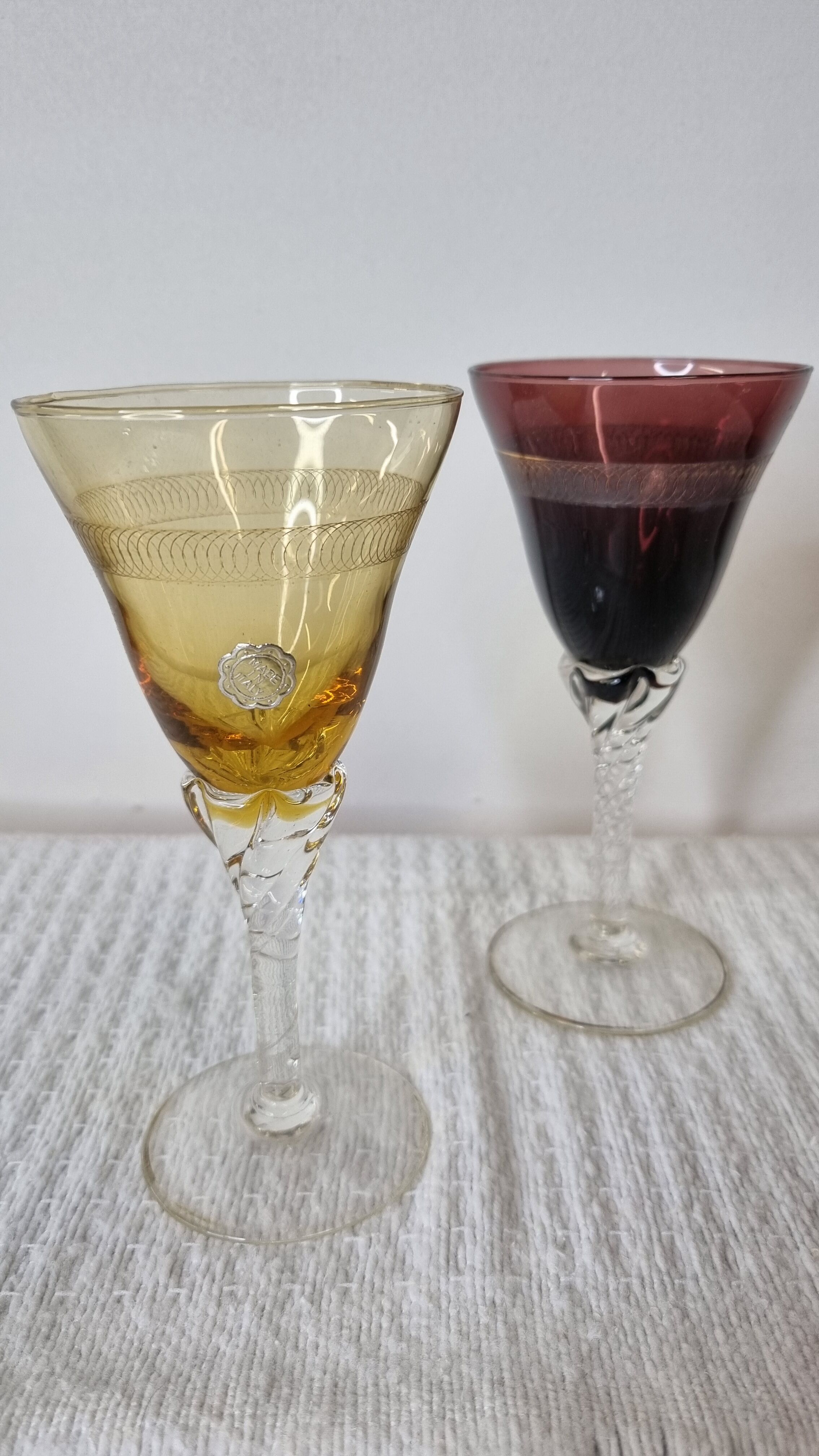 6 Murano wine glasses