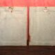 Pair Old Fashion Engraving Color + Frame Wood Vintage Cream