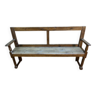 Antique wooden bench – Rustic work – 19th / early 20th century