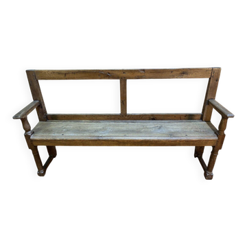 Banc ancien en bois – Travail rustique – XIXe / début XXe siècle