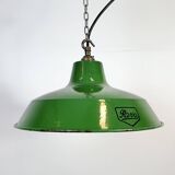Industrial Green Enamel Factory Pendant Lamp from Revo, 1950s
