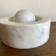 Space Age XXL ashtray in white marble, Italian design 1970.