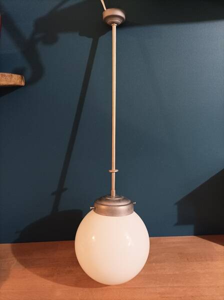 Chandelier Suspension Ceiling Light Globe Opaline Metal Dp 1123652