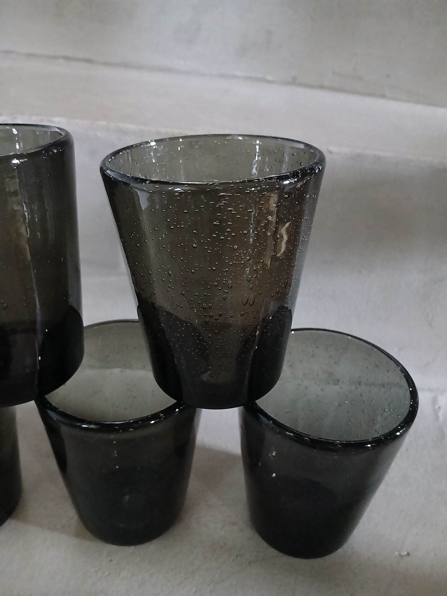5 bubble glass water glasses