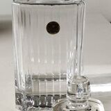 RCR/Royal Crystal Rock Square Whisky/Liqueur Decanter, Italy. Crystal. Diamond-striped/pointed patterns. Capacity 75 cl