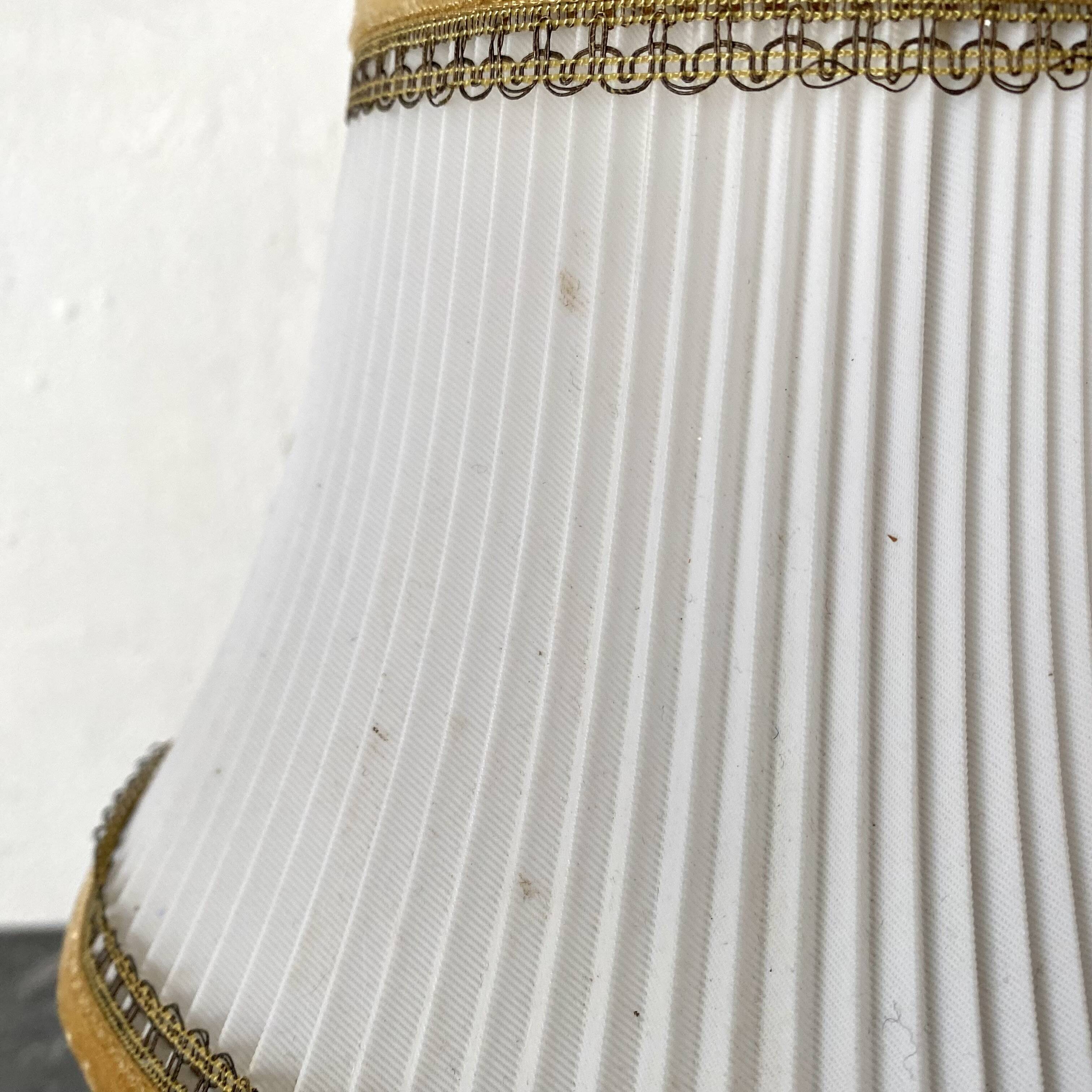 Vintage bedside lamp, pleated lampshade