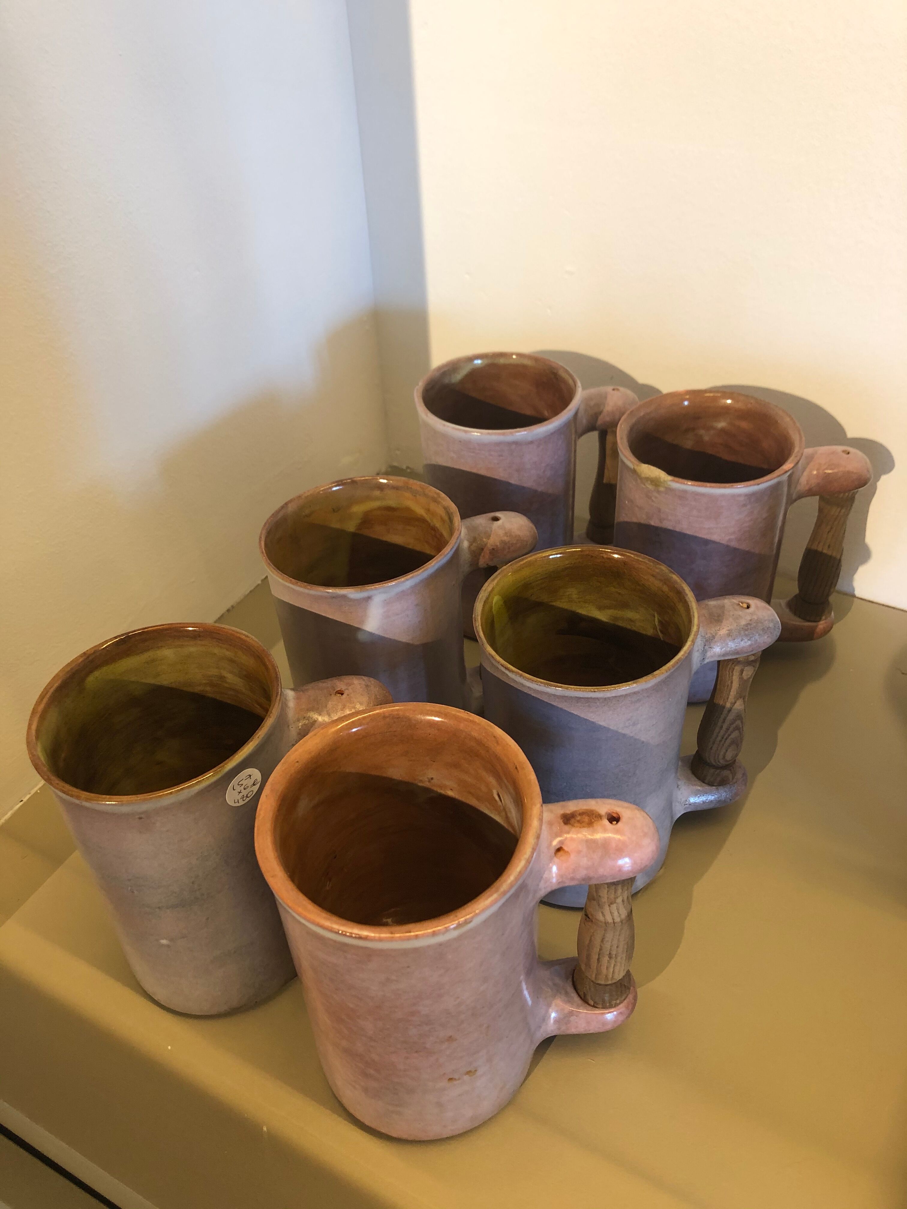 Series of six ceramic pitchers