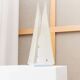 Milky White Murano Frosted Glass Pyramid Table Lamp with White Metal Base - Italian Space Age Design, 1970s
