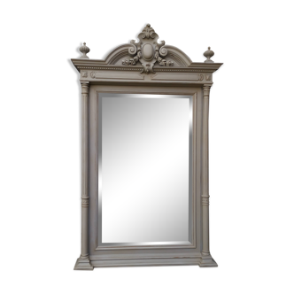 Grey patinated beveled mirror