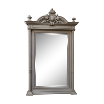 Grey patinated bevelled mirror