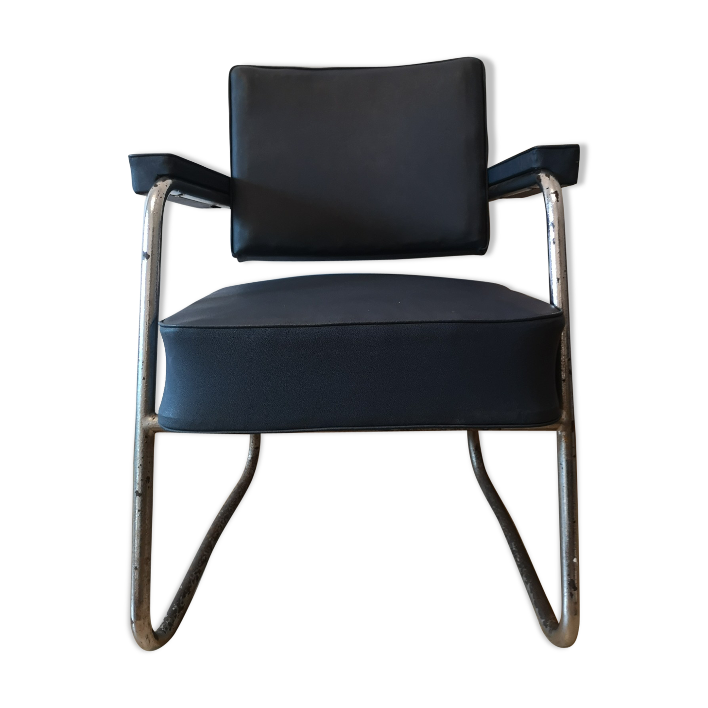 Industrial Pullman chair 60 sad vintage blue