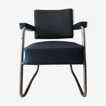 Industrial Pullman chair 60 sad vintage blue