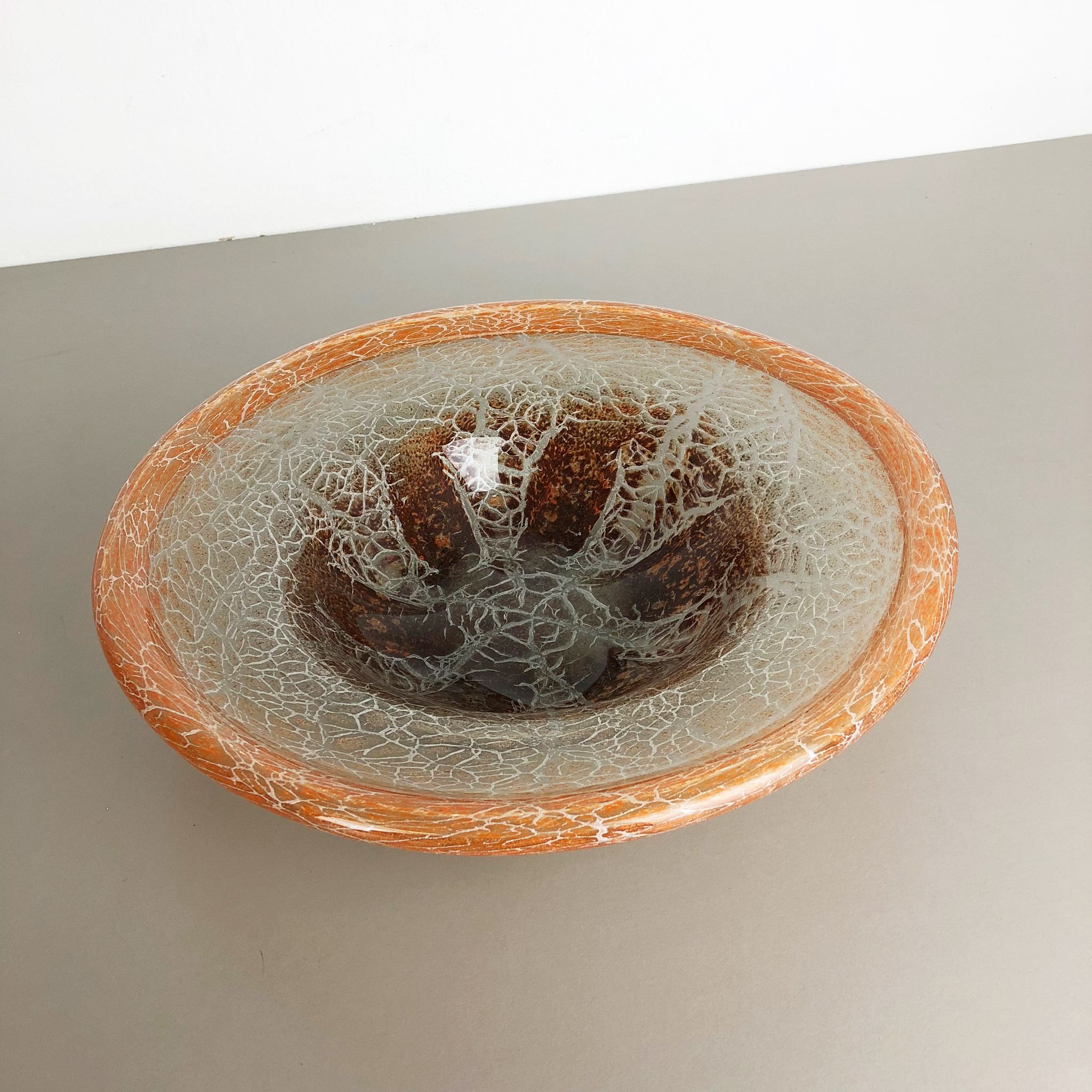 German Glass Bowl by Karl Wiedmann for WMF Ikora, 1930s Baushaus Art Deco