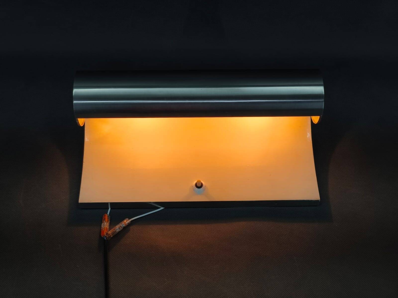 Rare Bauhaus Nickel Wall Lights, Czechoslovakia, 1930s
