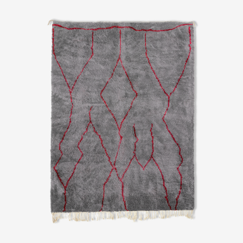 Tapis marocain moderne gris art contemporain 300x370cm