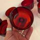 10 ruby glass cups, 1970s