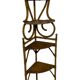 Magnificent 1960s French rattan corner shelf.