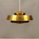 A mid-century Danish hanging lamp in solid brass by Jo Hammerborg for Fog & Mørup.