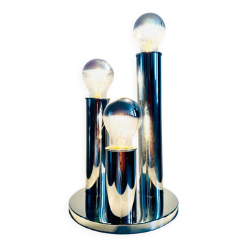 Lampe de table tubulaire chromée V3300/03 par Hustadt Leuchten, Allemagne, années 1970.