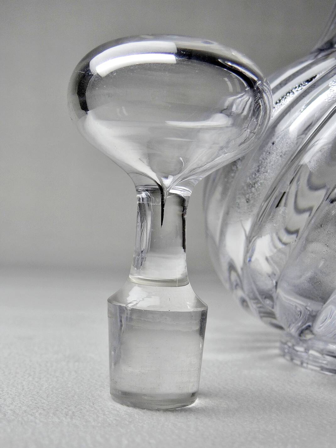 Small old Baccarat crystal carafe, Bambou/Tors model, early 20th century