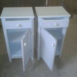 Vintage German blue painted nightstands, 1950s, set of 2
