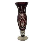 Dark Red Bohemian Crystal Soliflore Vase