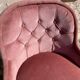 Pink velvet armchair