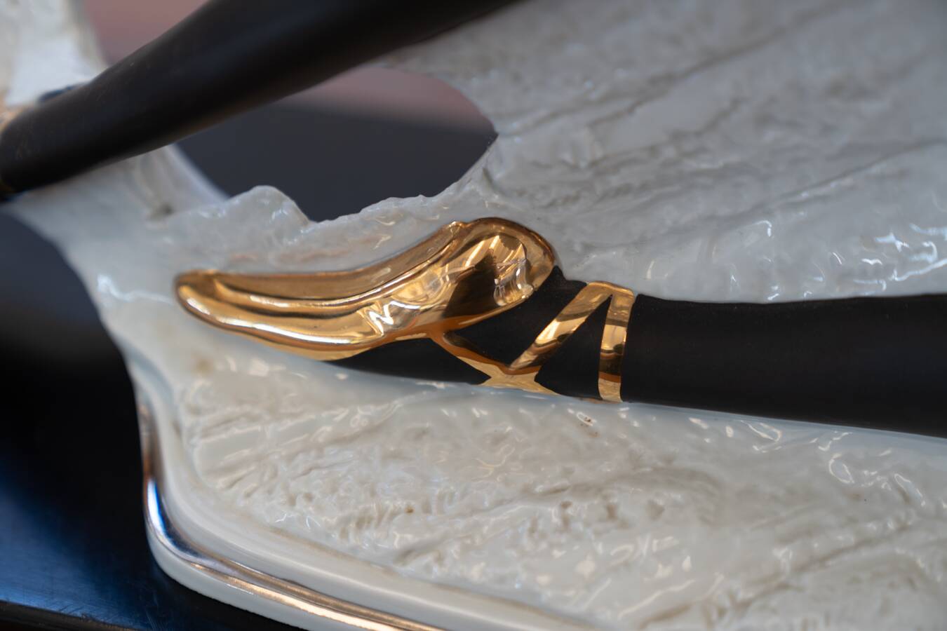 Lamp in murano glass and ceramic