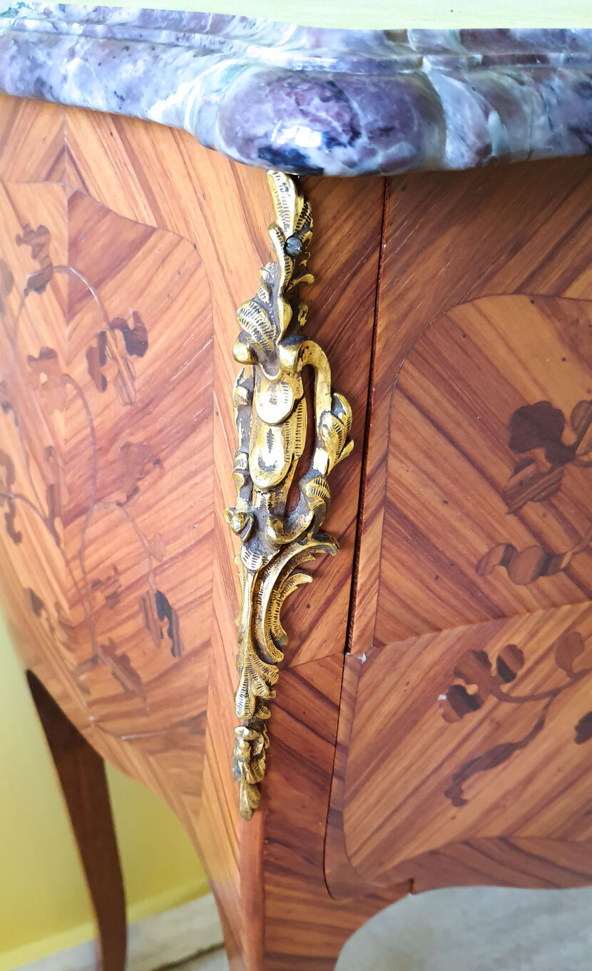 Pair chevets Louis XV marble breccia Violette