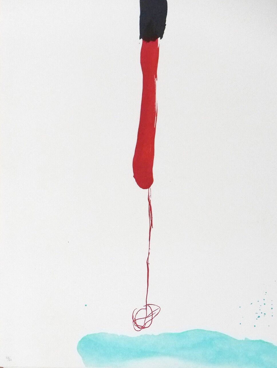 Original signed engraving Riera I Arago Jose Maria, Avión en ángulo sobre agua, 2010