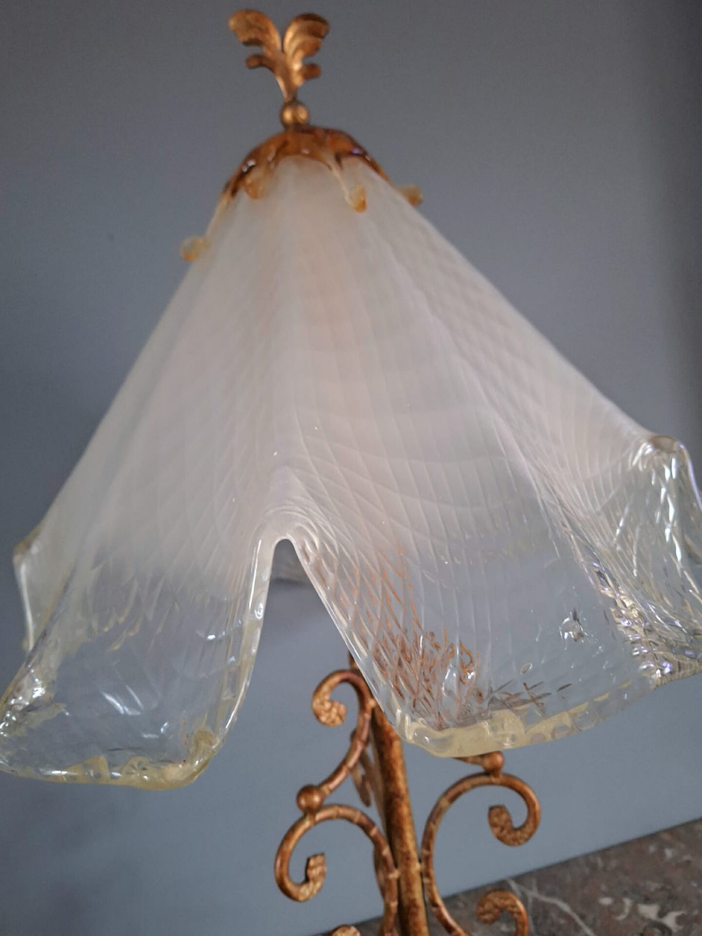 Large vintage Murano lamp, antique design light fixture.