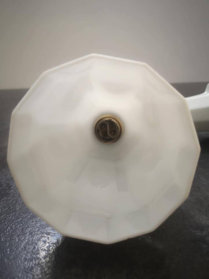 Old white porcelain bathroom wall light art deco 1930 opaline tulip