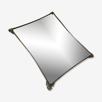 Silver metal mirror curved edge