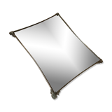 Silver metal mirror curved edge