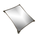 Silver metal mirror curved edge