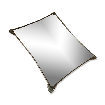 Miroir en metal argenté bord incurvé