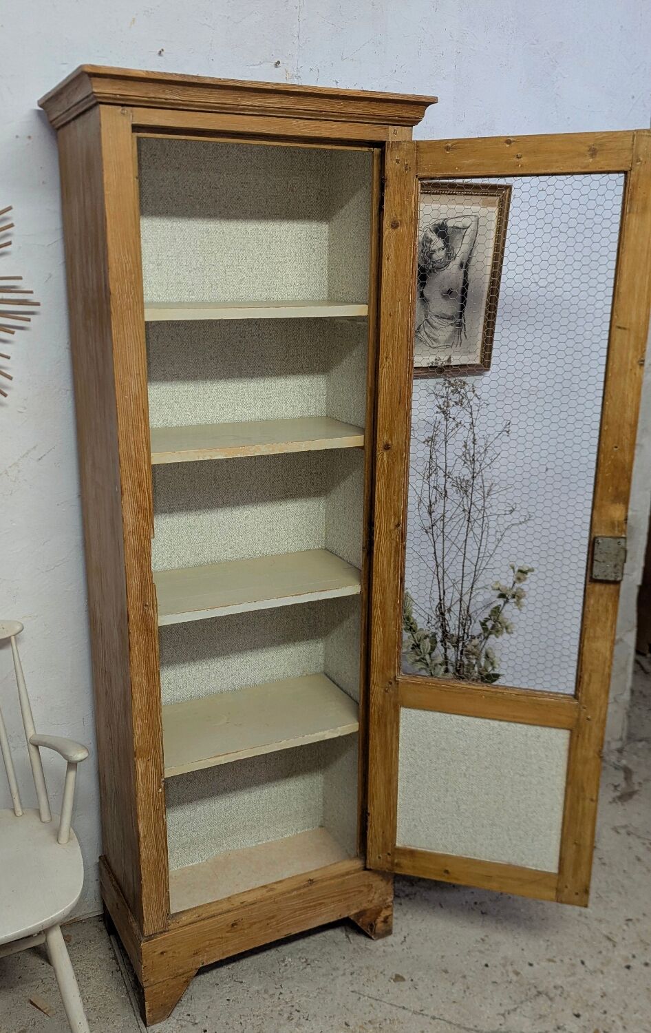 Linen cupboard library display cabinet shabby vintage patina