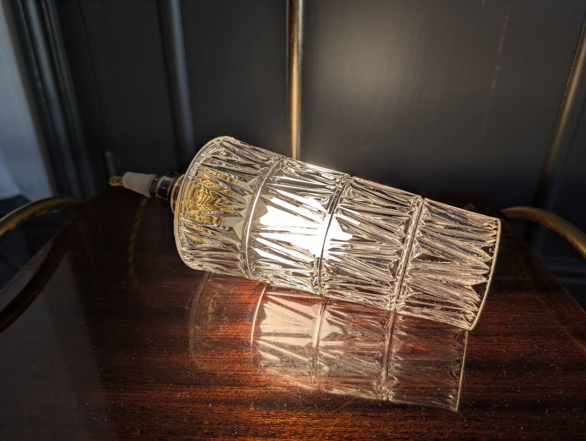 Moulded glass lampshade from the 1960s-1970s.