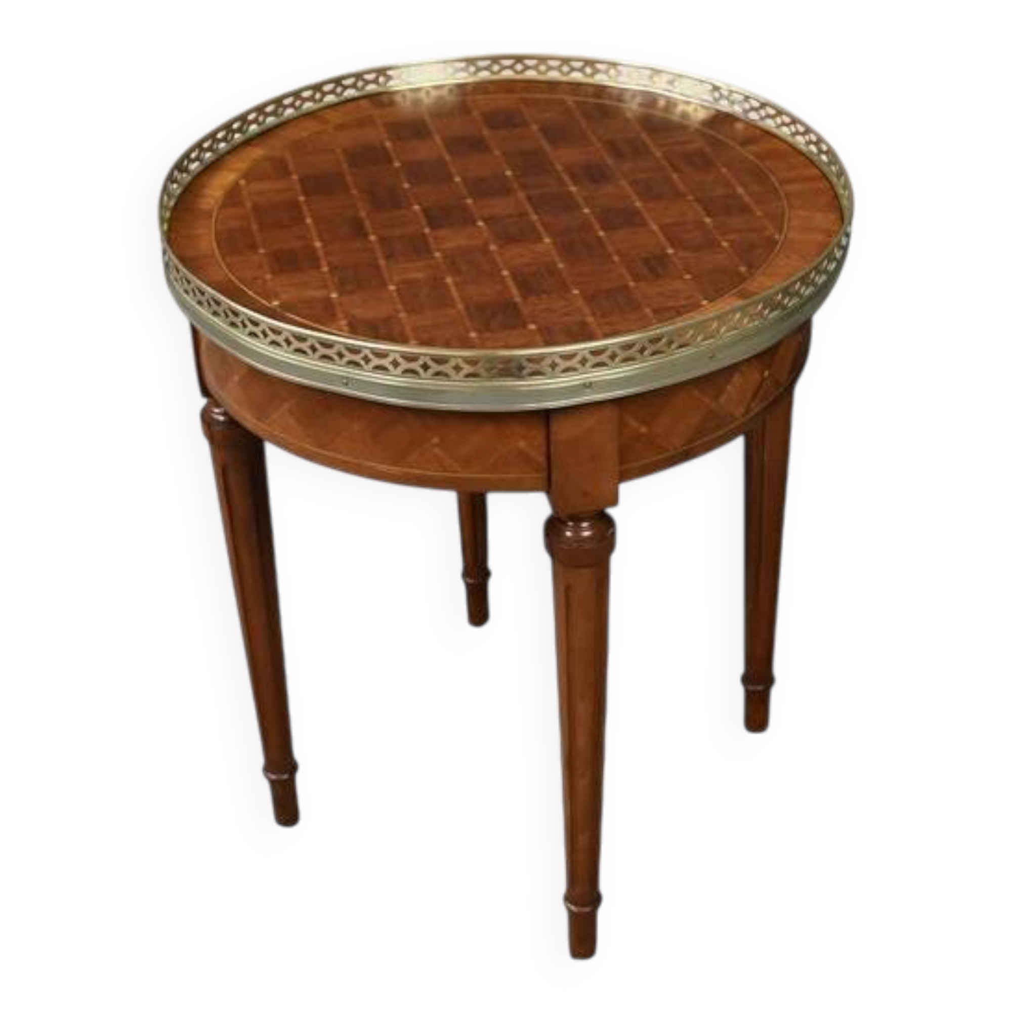 Small bouillotte table in marquetry – mid 20th century