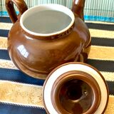 Pillivuyt brown bistro teapot with offset spout