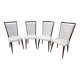Set of 4 Vintage Mid-Century Modern Chairs with Tapered Legs and Metal Sabers -
