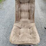 Set of 4 70s velvet bucket chairs