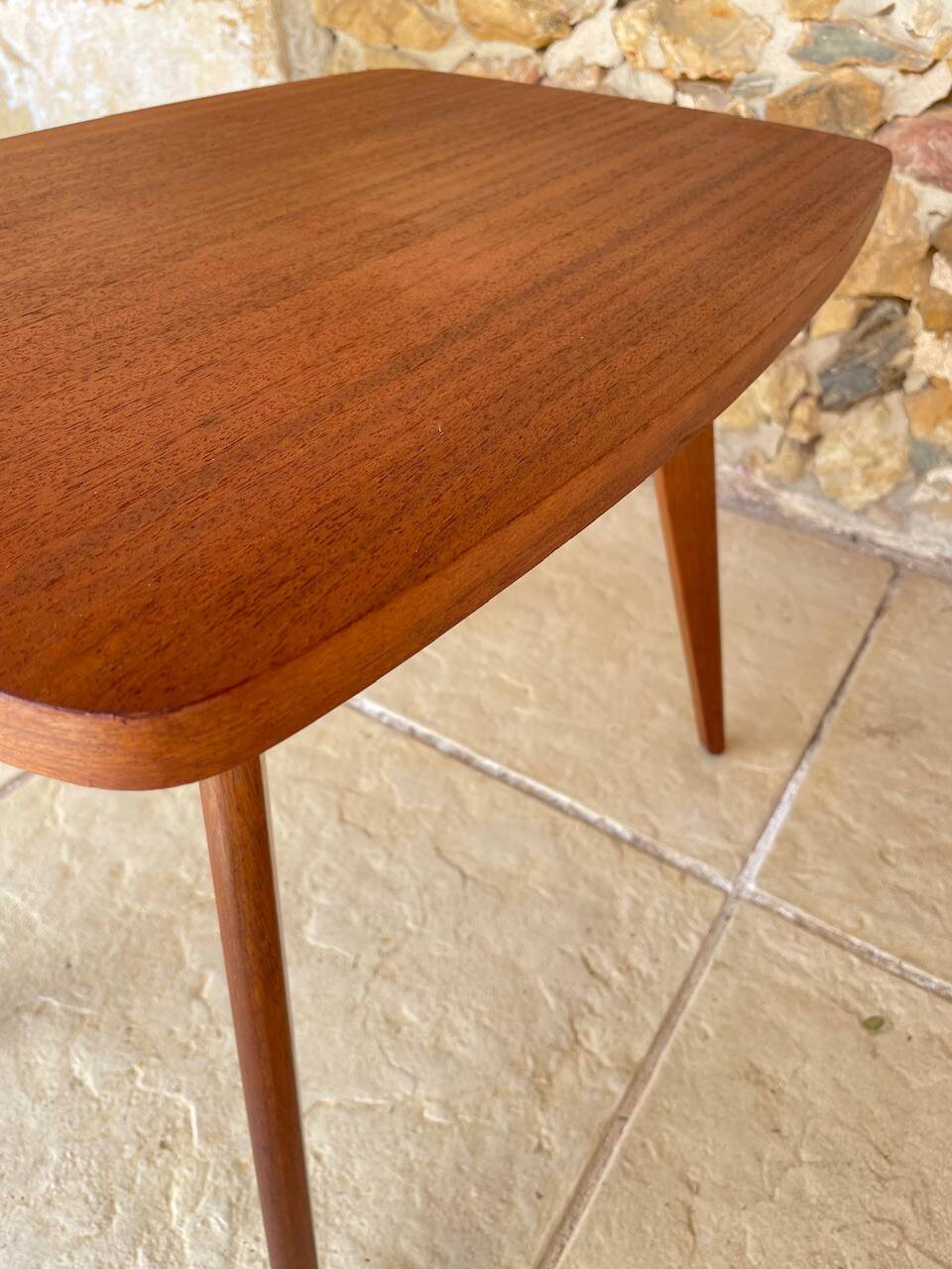 Table d’appoint vintage , pieds compas , circa 1960s