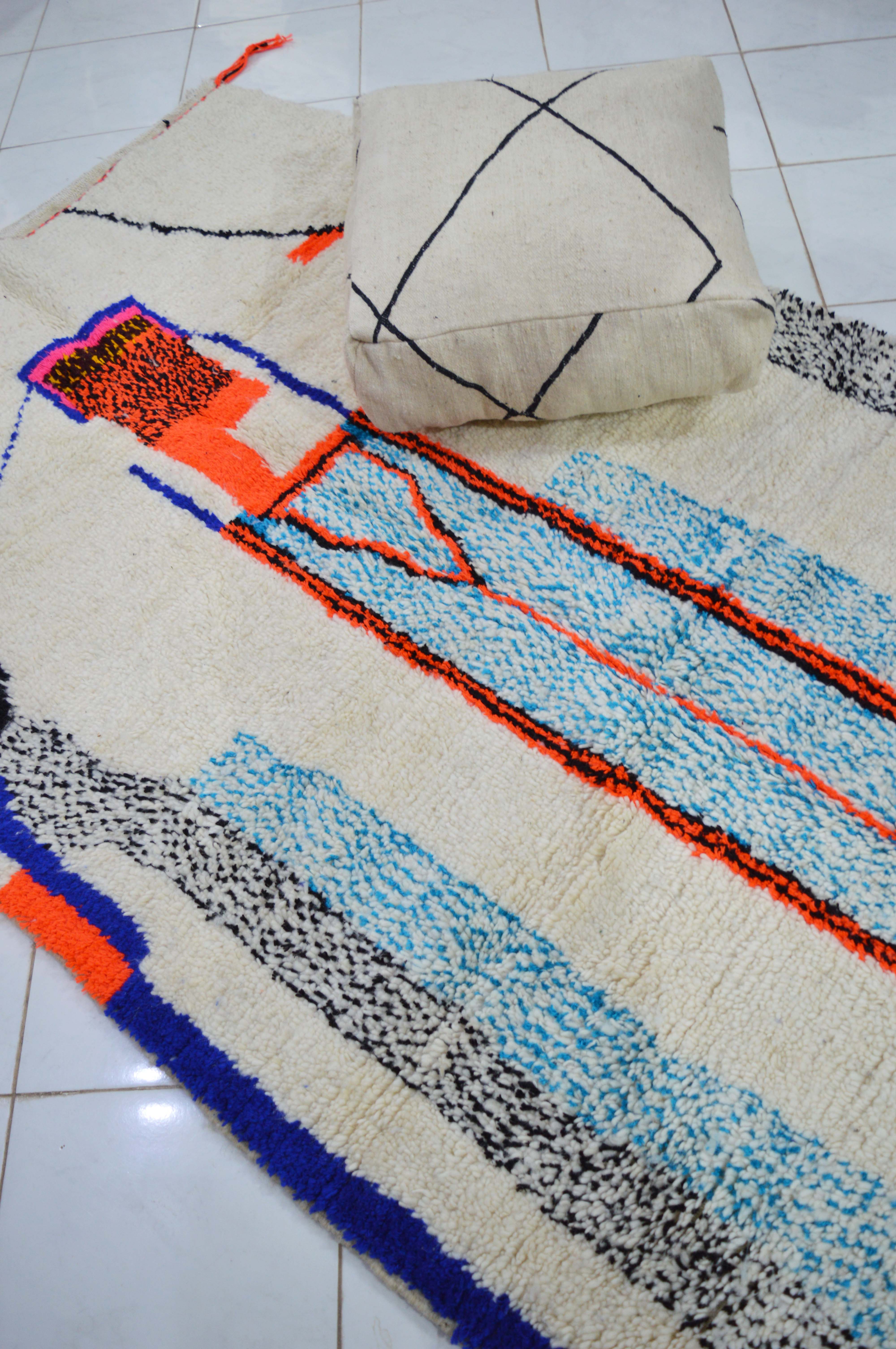 Neon Berber carpet handmade in Morocco 250 x 154 CM