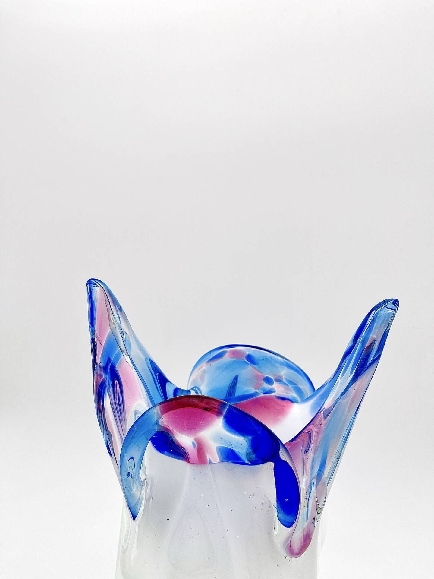 Monumental Vase Josef Hospodka Chribska Sommerso White Crystal 33cm