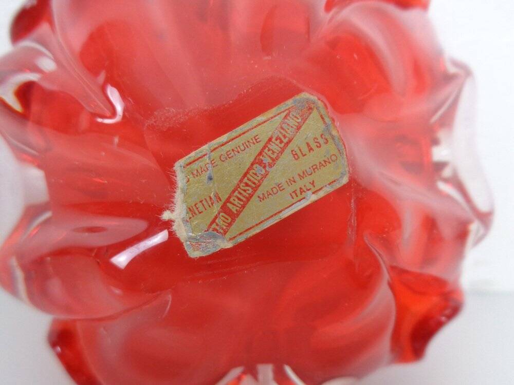 Vintage Italian Red Murano Glass Bowl, 1960s