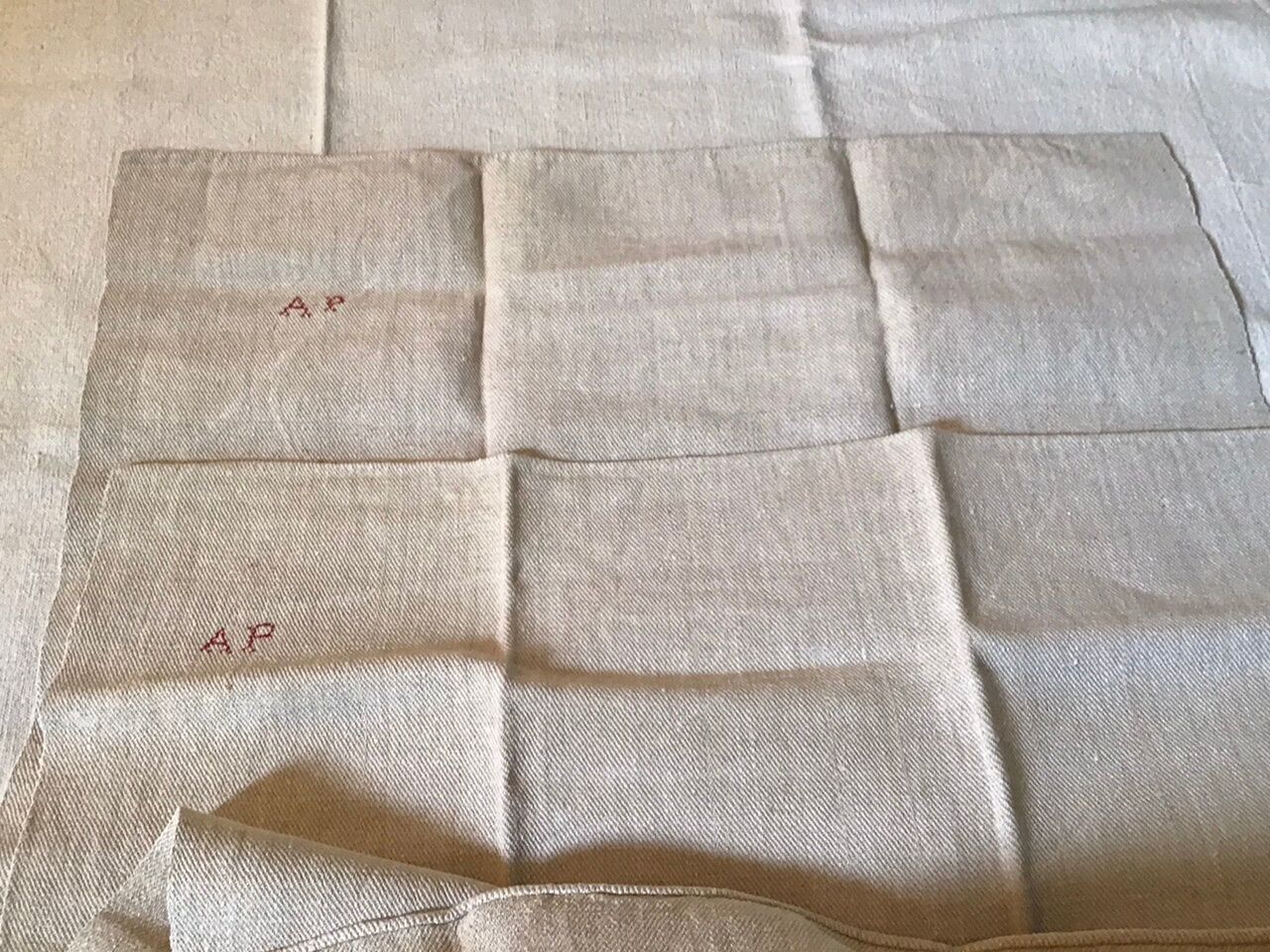 Pair of small hemp farm tablecloths