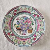 Vintage Chinese Qing Qianlong Porcelain Plate, Hand Painted and Beautiful Reliefs